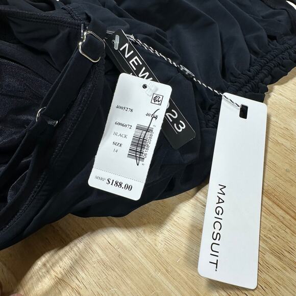 Magicsuit Solid Susan Underwire Swim Dress in Black Women's Size 14 New With Tag - Picture 6 of 9